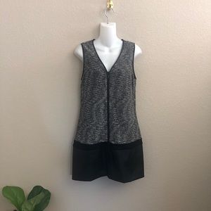 3/$20 Tart Boucle Knit Faux Leather Mini Dress